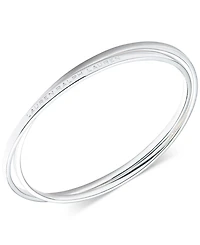 Lauren Ralph Lauren Sterling Silver Logo-Etched Intertwined Bangle Bracelet
