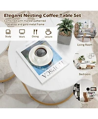 Sugift Modern Nesting Coffee Table Set of 2-White