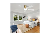 Sofucor 52" Modern Smart Ceiling Fan with 5 Solid Wood Blades
