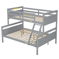 Streamdale Twin/Full Bunk Bed with Guardrail, Gray