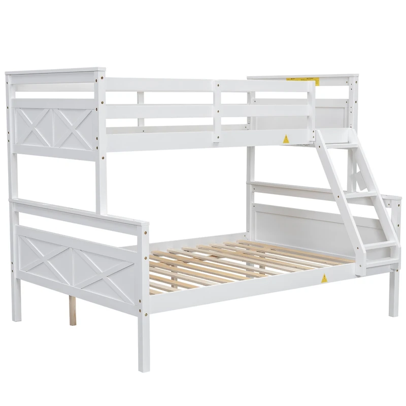 Streamdale Twin/Full Bunk Bed with Guardrail, Gray