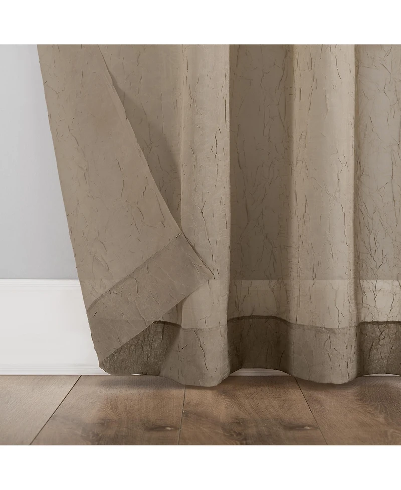 Crushed Sheer Voile Rod Pocket Curtain Panel