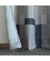 Valerie Blockade Geometric Blocks Semi-Sheer Grommet Curtain Panel