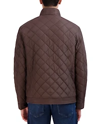 Cole Hann Men's Diamond Quilt Jacket with Faux Sherpa Lining