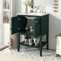 Modern 24" Bathroom Vanity with Sink and Storage