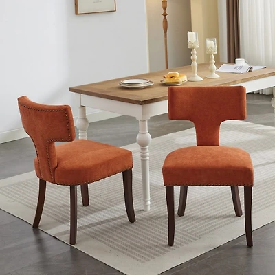Streamdale Mid Century Modern Dining Chairs, Set of 2 (Orange)