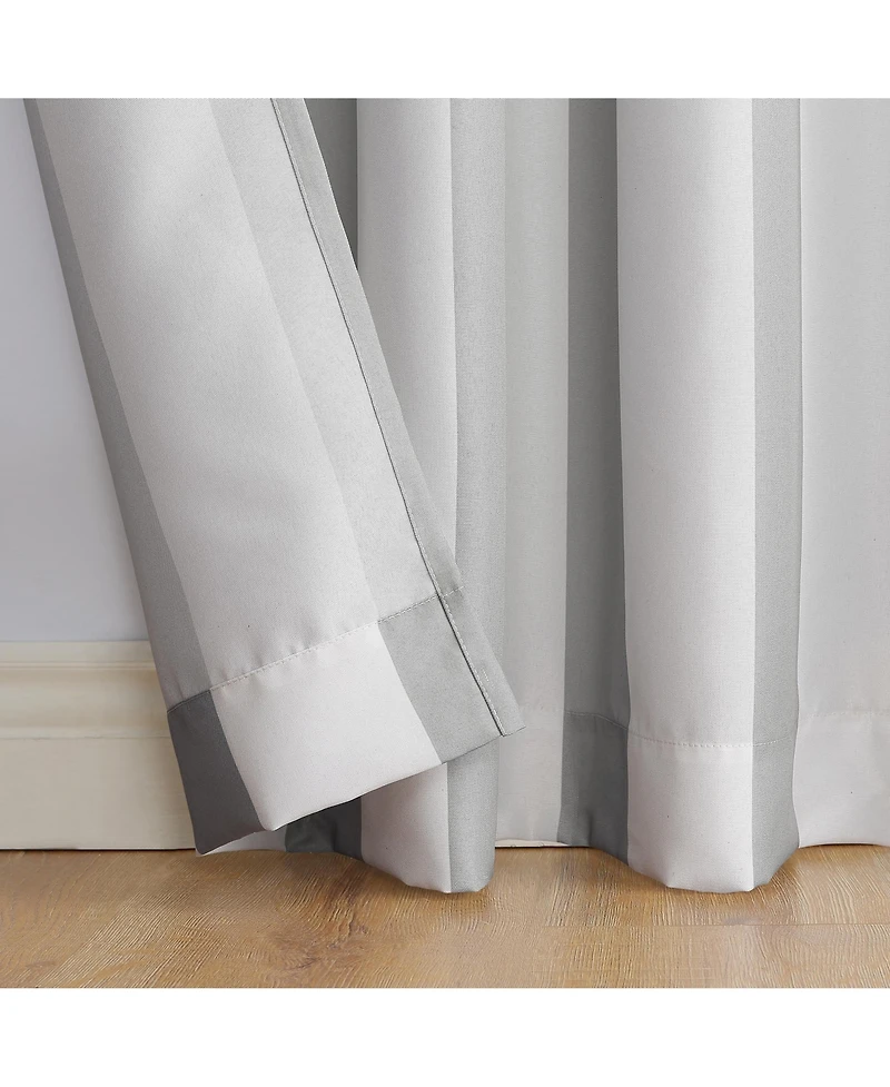 Sun Zero Valencia Cabana Stripe Indoor/Outdoor Uv Protectant Room Darkening Grommet Curtain Panel