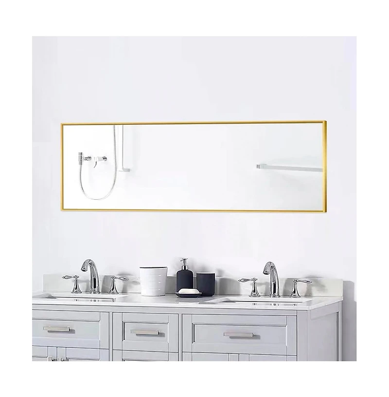 Streamdale 59" x 16" Gold Full Length Mirror with Stand