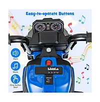 Kids Ride-on Motorcycle 6V Battery Powered Motorbike with Detachable Training Wheels-Red