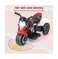 Kids Ride-on Motorcycle 6V Battery Powered Motorbike with Detachable Training Wheels-Red