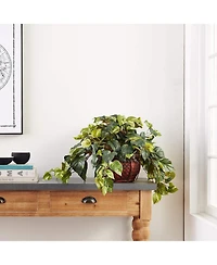 Slickblue Indoor Pothos Plant with Stylish Decorative Planter for Home Decor