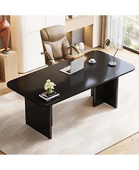 Tribesigns 62.99" Large Desk, Modern Home Office Computer Desk for 1-2 Person, Minimalist Double Pc Writing Table Study Executive with Arch