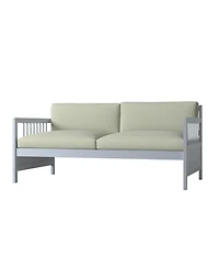 Gymax Twin Size Wooden Slats Daybed Frame Support Platform W/Rails Cherry