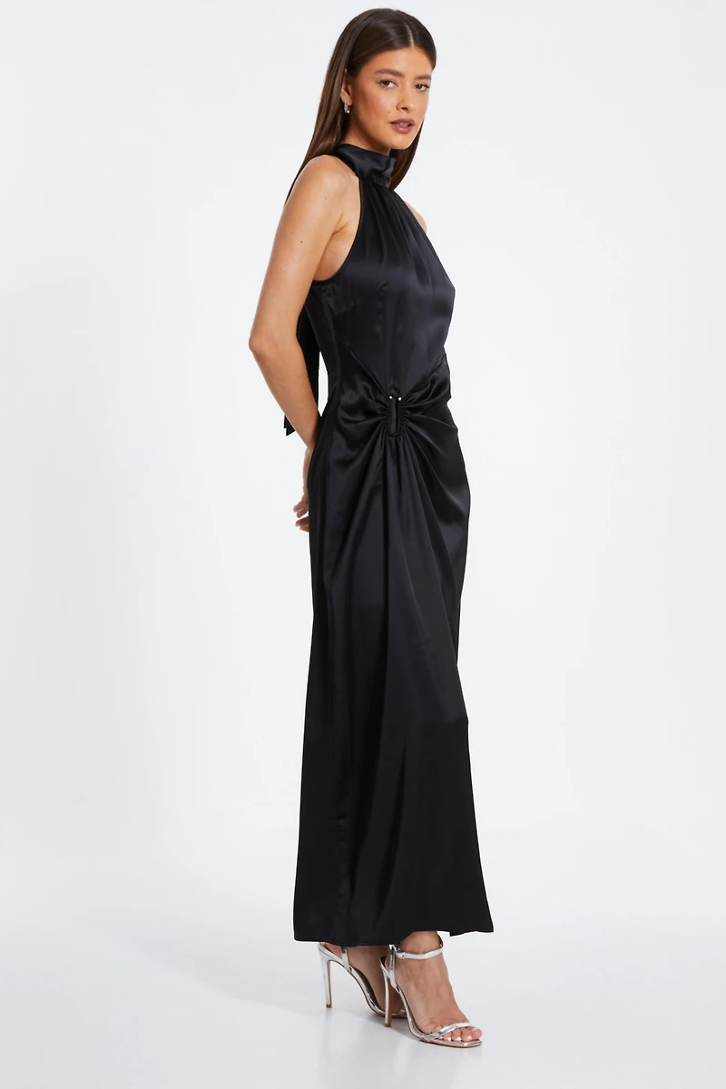 Quiz Women's Satin Halterneck Midi Dress