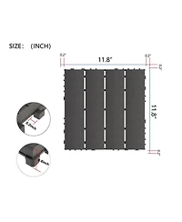 Simplie Fun 44-Pack Interlocking Deck Tiles, 12"x12" Waterproof Outdoor Tiles