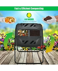 Givimo 43 Gallon Composting Tumbler Compost Bin with Dual Rotating Chamber
