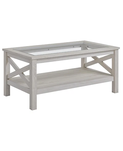 Homcom Table with Wood Frame for Living Room,