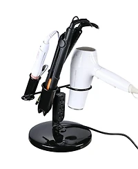 Byootique Desktop Salon Appliance Holder For Hair Dryer Curling Irons Stand w/ Plug Round Base