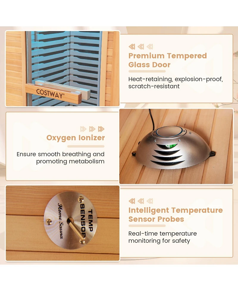 Skonyon New Model Single Person Far Infrared Wooden Sauna for Home