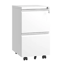 Simplie Fun 2-Drawer Mobile File Cabinet, Lockable, Fully Assembled