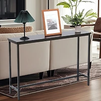 Sugift Console Table Modern Entryway Table with Durable Black Metal Frame
