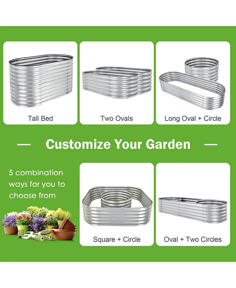 Sugift Raised Garden Bed with Open Base for Growing Vegetables