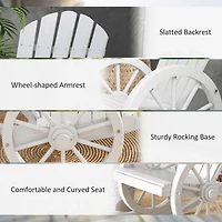 Oversized Slatted Adirondack Rocking Chair