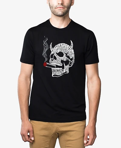 La Pop Art Men's 7 Deadly Sins Skull Premium Blend Word T-Shirt