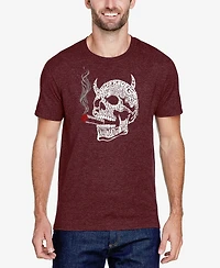 La Pop Art Men's 7 Deadly Sins Skull Premium Blend Word T-Shirt