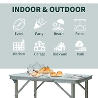23" Adjustable Folding Camping Table with Carry Handle
