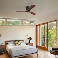 Sofucor 52" Flush Mount Wood Ceiling Fan Without Lights