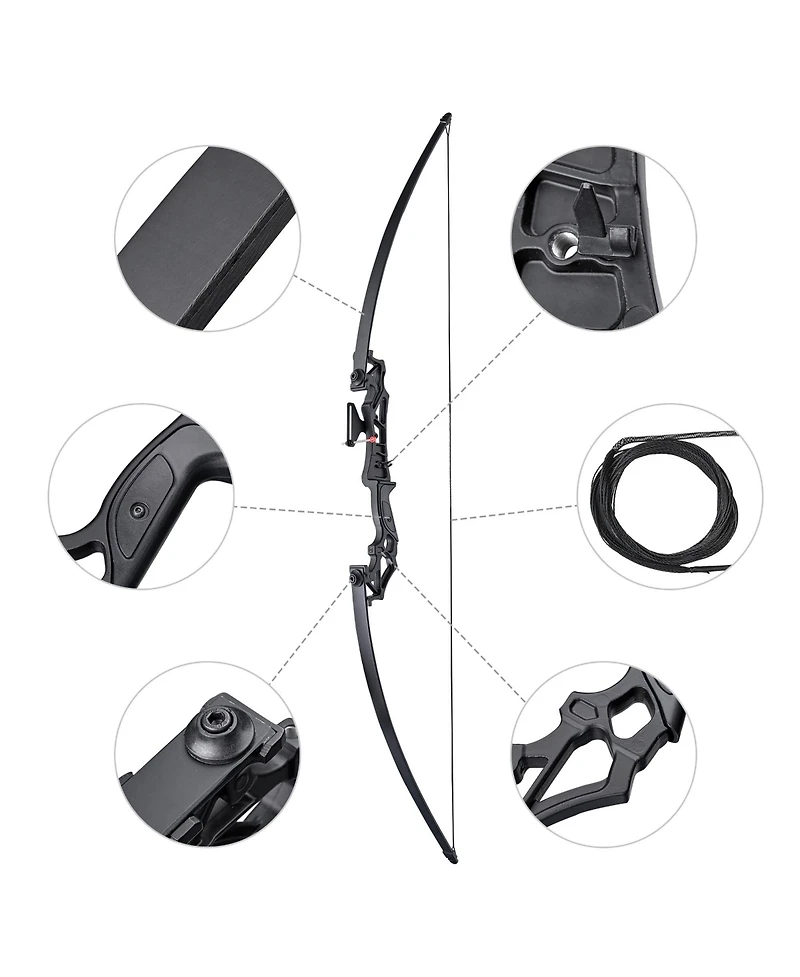Yescom Recurve Bow Set Takedown Arrow Archery Hunting Right Hand Longbow Shooting Kit