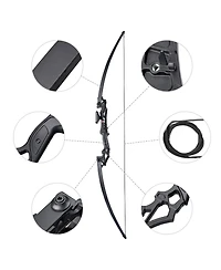 Yescom Recurve Bow Set Takedown Arrow Archery Hunting Right Hand Longbow Shooting Kit