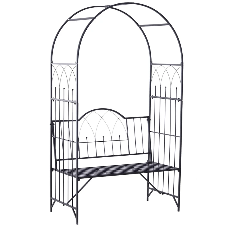 Interlacing Arbor with Bench: Patio Decor & Climbing Plant Support