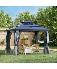 Polycarbonate Double Roof Hardtop Gazebo