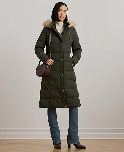 Lauren Ralph Lauren Women's Maxi Faux-Fur-Trimmed Hooded Puffer Coat
