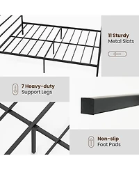 Twin Size Metal Canopy Bed Frame with Slat Support-Twin Size