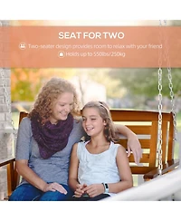 Front Porch Swing with Hanging Chains for Garden and Yard