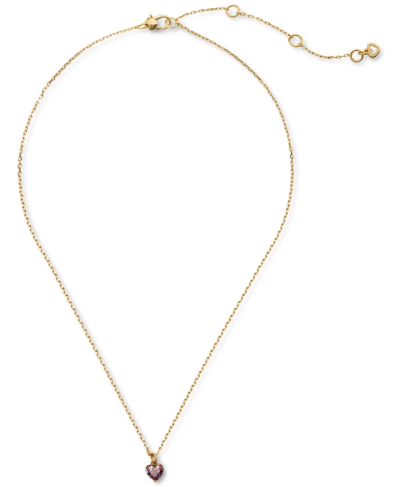 Kate Spade New York Gold-Tone Stone Heart Pendant Necklace, 16" + 3" extender