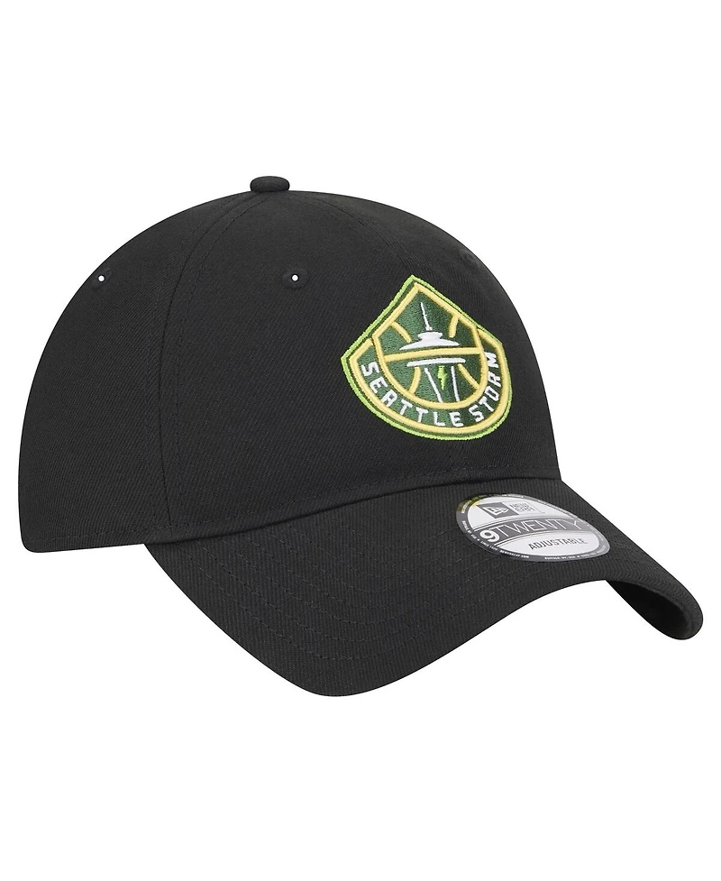 New Era Men's and Women's Black Seattle Storm Core Logo 9TWENTY Adjustable Hat