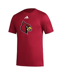 Adidas Men's Red Louisville Cardinals Primary Locker Logo Pre-Game Aeroready T-Shirt
