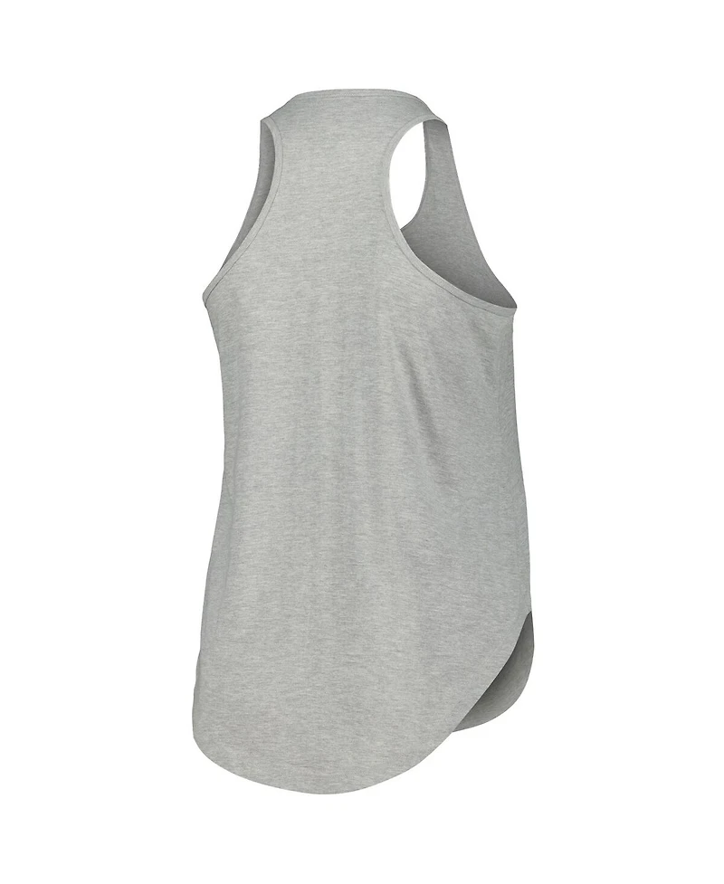 Profile Women's Heather Gray Notre Dame Fighting Irish Arch Logo Racerback Scoop Neck Tank Top