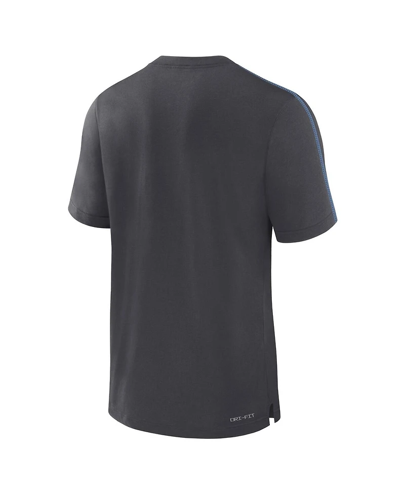 Jordan Men's Anthracite North Carolina Tar Heels 2024/25 Sideline Player Performance Tri-Blend T-Shirt