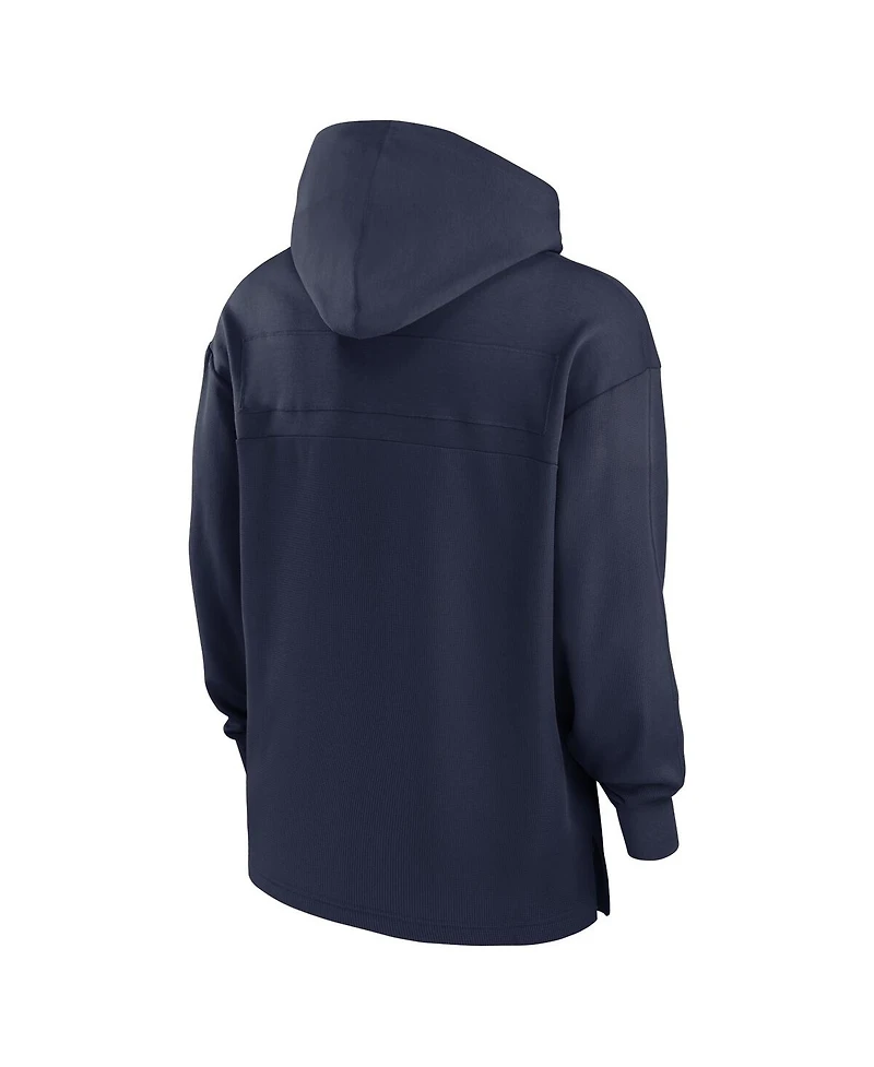 Jordan Men's Navy Michigan Wolverines 2024/25 Sideline Jersey Performance Pullover Hoodie