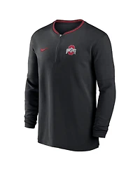 Nike Men's Black Ohio State Buckeyes 2024 Sideline Coach Performance Half-Zip Long Sleeve Top