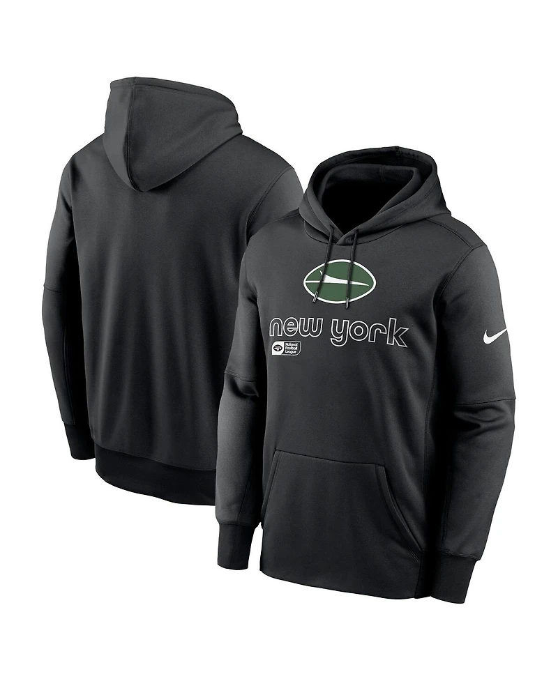 Nike Men's Black New York Jets Performance Pullover Hoodie