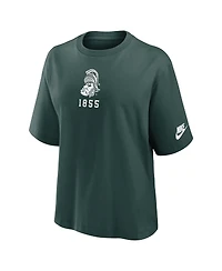 Nike Women's Green Michigan State Spartans Boxy Legacy Established T-Shirt