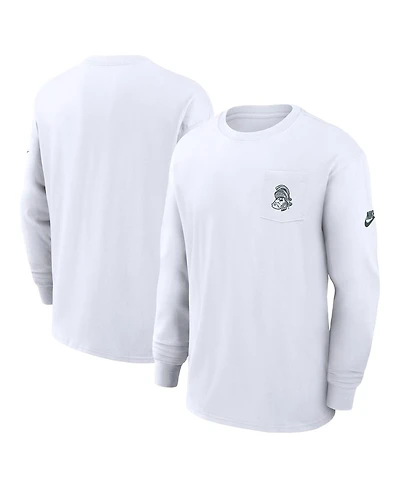 Nike Men's White Michigan State Spartans Legacy Max90 Pocket Long Sleeve T-Shirt