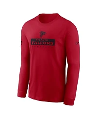 Nike Men's Red Atlanta Falcons Sideline Performance Long Sleeve T-Shirt