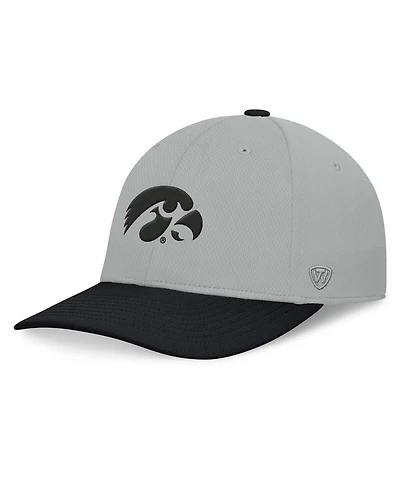 Top of the World Men's Gray/Black Iowa Hawkeyes Mick Flex Hat
